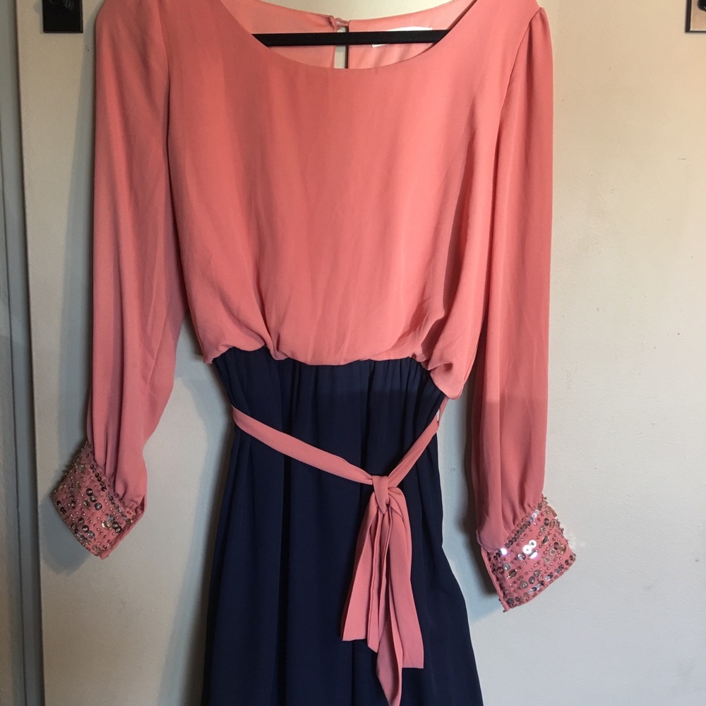 ✨Split sleeve color block dress